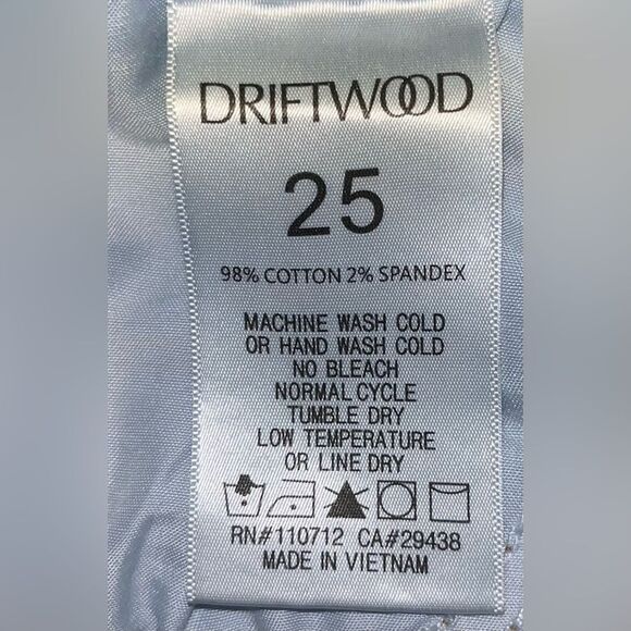 DRIFTWOOD Lulu Embroidered denim jean shorts distressed cuffed cut-offs Size 25 - Picture 4 of 5